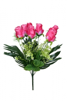 А250/3 Букет роз флористических 7г.+3 ветки+3листа, 55см, уп.10 - 14Г,13Д