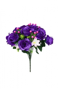 А336/4 Букет розы флористической с жемчугом 14г.+4 вет., 40см, уп.10 - 54Ж