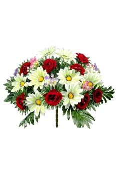 А363/7 Композиция роза, гербера, гипсофил 16г.+7вет.+6лист., 50см, уп.10 - 54В