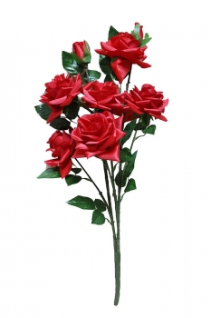 Ц301 Ветка розы 6г.+2 бут., 67 см, уп.20 - 24Н